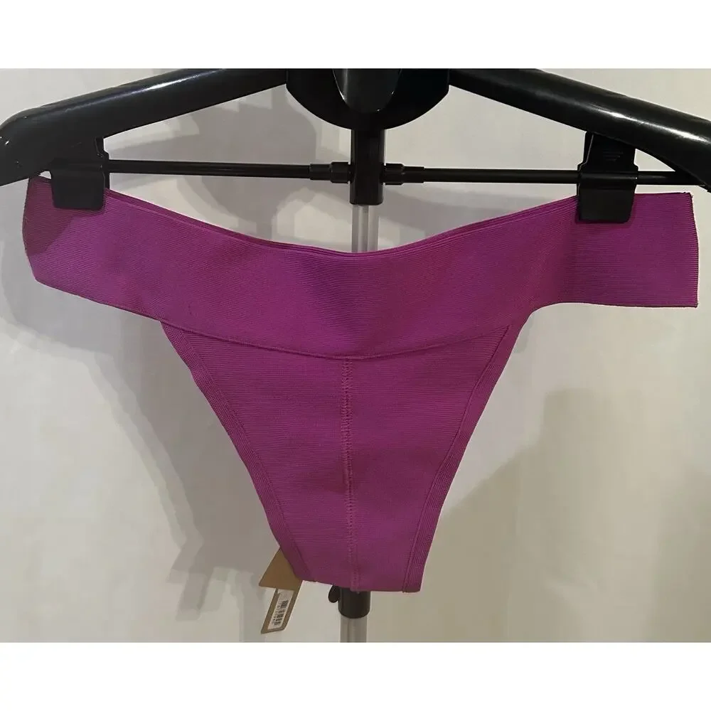 NWT Skims Lollipop Ribbed Knit Elastic Waist Swim Cheeky Pull Bikini Bottom XL